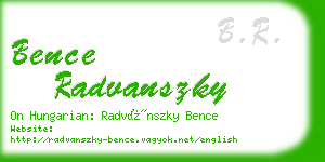 bence radvanszky business card